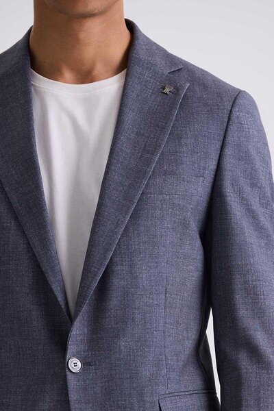 Jakamen Gri Slim Fit Mono Yaka Tek Düğme Spor Takım Elbise