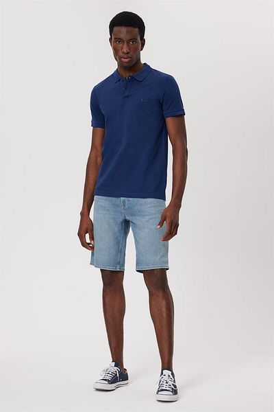 Lee Cooper Мъжка тениска Twins с поло яка, 100% памук, цвят полунощно синьо
