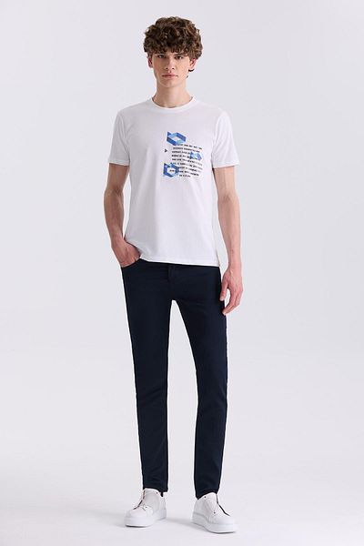Jakamen Βαμβακερό τζιν παντελόνι Navy Blue Slim fit