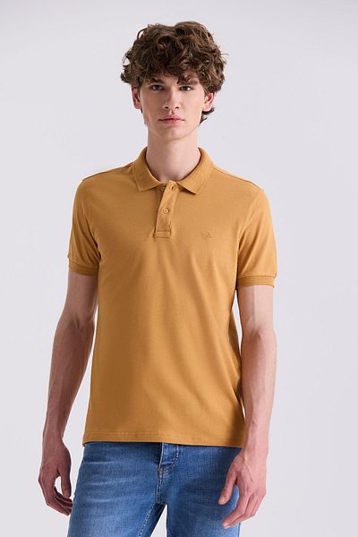 Jakamen Μουσταρδί Slim Fit Polo Neck T-Shirt