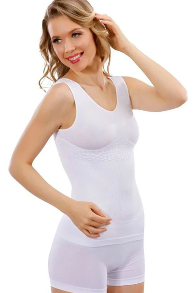 Royaleks Jacquard Thick Strap Tank Top 14005 -White