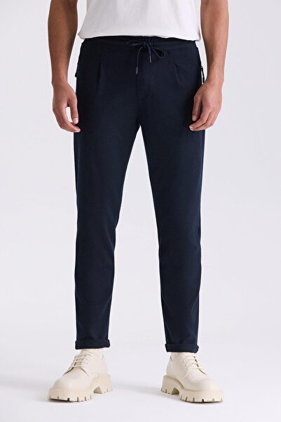 Jakamen Tamnoplave Slim fit pantalone sa elastičnim strukom Jogger