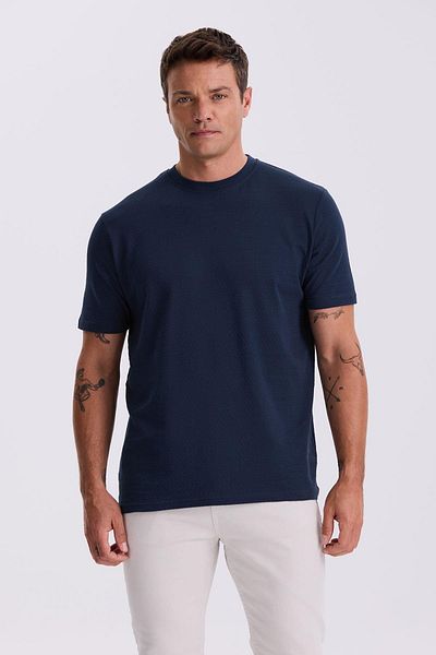Jakamen Μπλουζάκι με λαιμόκοψη με μοτίβο Navy Blue 100% βαμβάκι