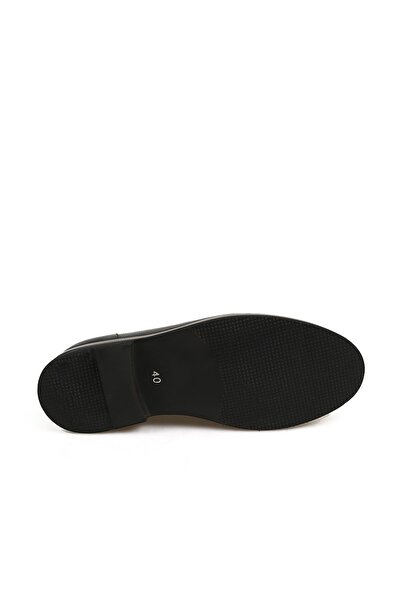 Jakamen Siyah %100 Deri Loafer Eva Taban Casual Ayakkabı