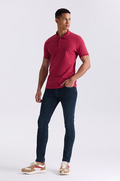 Jakamen Μπλουζάκι με λαιμόκοψη Dusty Rose Slim Fit Polo
