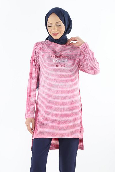 Plistre 2186_Batik Pattern Look Printed Hijab Tunik