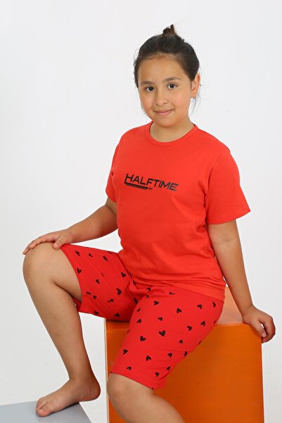 Akbeniz Kız Çocuk Şortlu Kısa Kol Penye Pijama Takım 20431