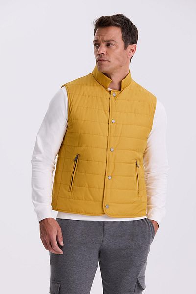 Jakamen Yellow Judge Collar Fiber Slim Fit Vest