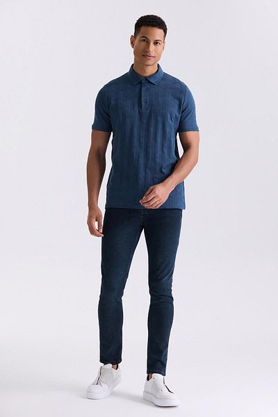 Jakamen Μπλουζάκι με μοτίβο πόλο με μπλέ Navy Slim Fit