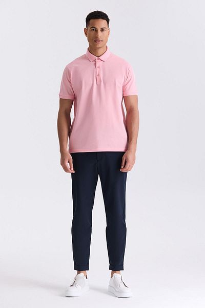Jakamen Μπλουζάκι Pink Slim Fit 100% βαμβακερό Mercerized Polo Collar