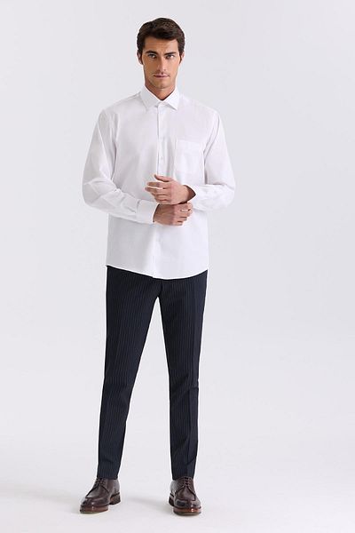 Jakamen Λευκό πουκάμισο Classic Fit 100% βαμβάκι