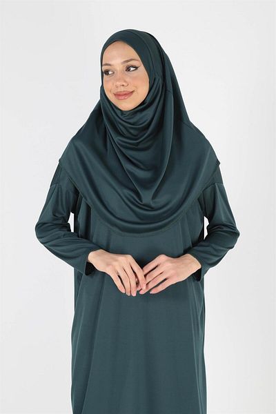 Plistre 2133_One Piece Αντιολισθητικό Φόρεμα Προσευχής Hijab - Κεφαλή με Μπόνε