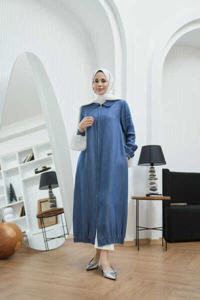 Neways 6644- Yakalı Fermuarlı Kap Koyu Mavi