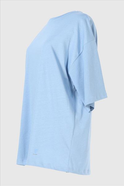 Plistre 2096_κοντομάνικο μονόχρωμο Boyfriend Oversize Basic T-shirt Μπλε