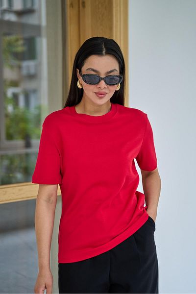 Askı Nişantaşı Κόκκινο T-Shirt από ύφασμα Koton με λαιμόκοψη