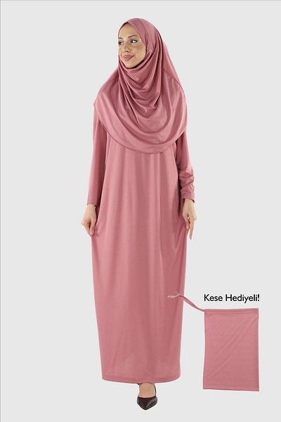 Plistre 2133_One Piece Αντιολισθητικό Φόρεμα Προσευχής Hijab - Κεφαλή με Μπόνε