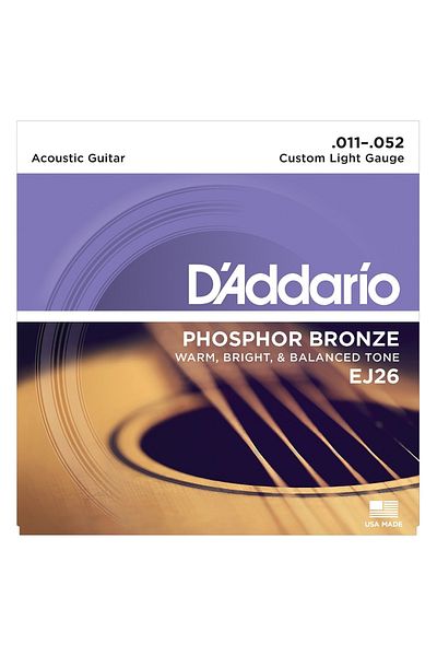 Daddario Ej26 Acoustic Guitar String Set, Phosphor-Bronze, Custom Lı D'Addario, Ej26, Acoustic Guitar String