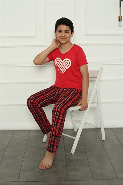 Akbeniz Boy's Combed Cotton Pajama Set 20391