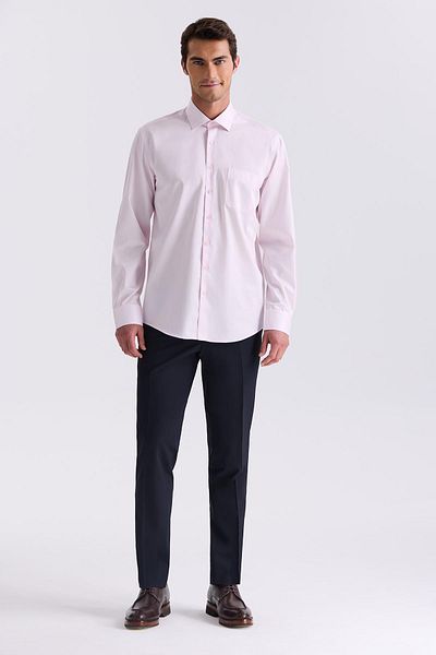 Jakamen Ροζ Classic Fit 100% βαμβακερό πουκάμισο