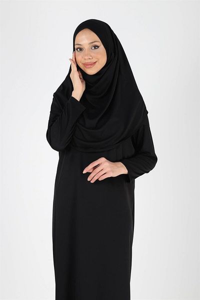Plistre 2133_One Piece Αντιολισθητικό Φόρεμα Προσευχής Hijab - Κεφαλή με Μπόνε