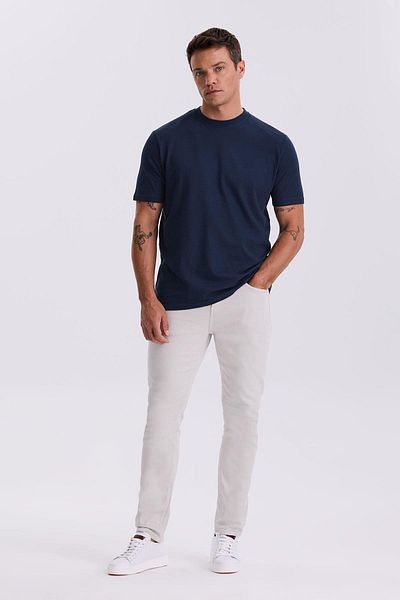 Jakamen Μπλουζάκι με λαιμόκοψη με μοτίβο Navy Blue 100% βαμβάκι