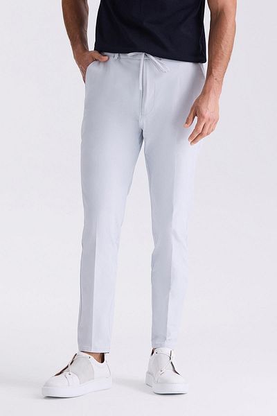 Jakamen Light Blue Comfort Fit Jogger Pants with Elastic Waist