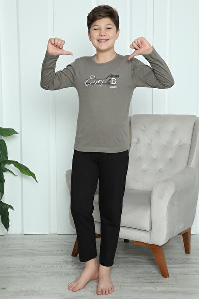 Akbeniz Boy's Combed Cotton Pajama Set 20418