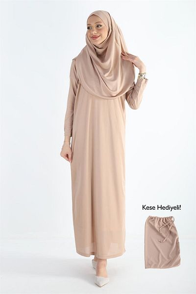 Plistre 2133_One Piece Αντιολισθητικό Φόρεμα Προσευχής Hijab - Κεφαλή με Μπόνε