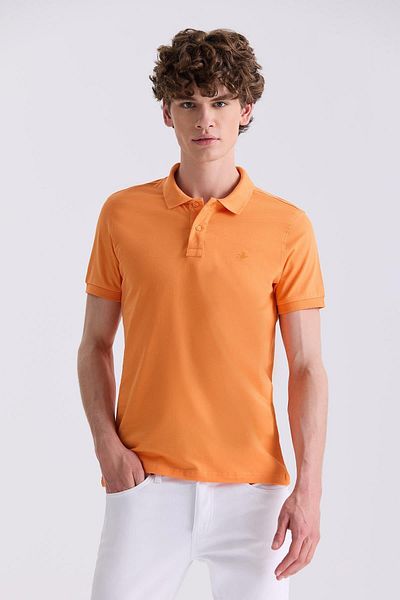 Jakamen Πορτοκαλί Slim Fit Polo Neck T-Shirt