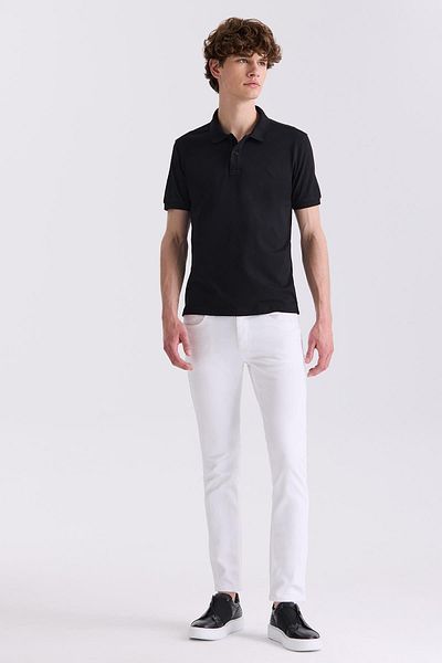 Jakamen Μαύρο Slim Fit T-Shirt Polo λαιμόκοψη