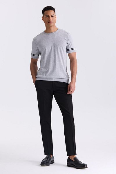 Jakamen Gray Slim Fit Crew Neck T-Shirt