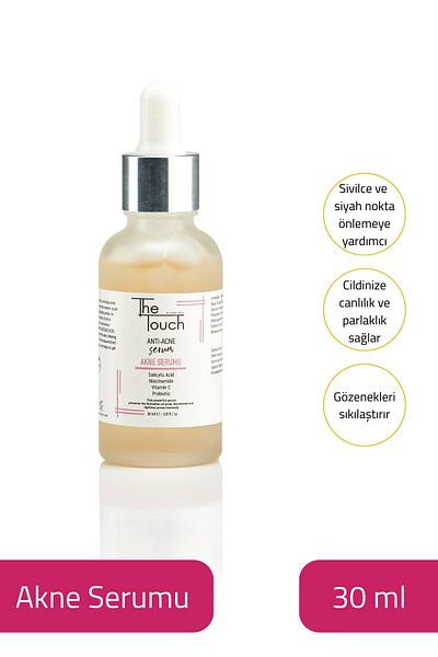 The Touch By Seda Altın Acne Serum - Anti Acne Serum Serum with Salicylic Acid, Niacinamide, Prebiotic and Vitamin C 30 ml