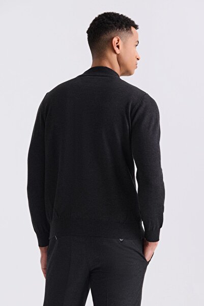 Jakamen Антрацит Slim Fit Піврибальський трикотажний светр