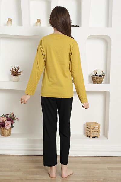 Akbeniz Girl's Combed Cotton Pajama Set - 20420