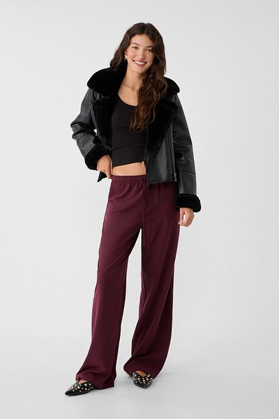 Stradivarius Long Draped Stylish Trousers