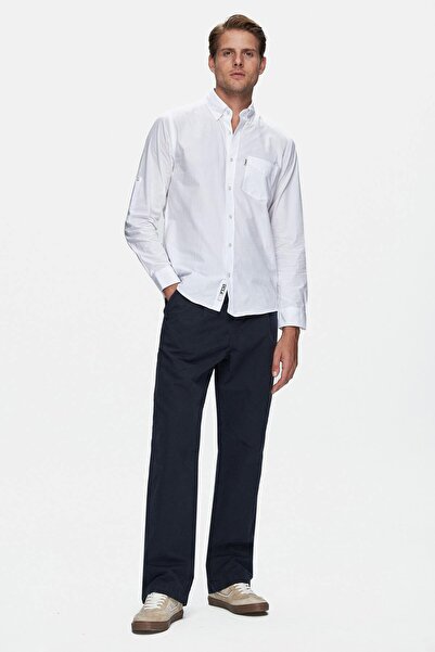 UCLA Ανδρικό πουκάμισο LEVILLE με λευκό κέντημα Standard Fit