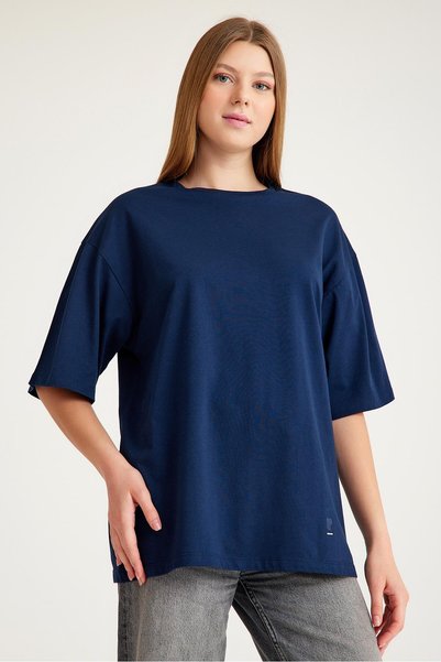 Signature Style 2096_ تي شيرت أساسي كبير الحجم بأكمام قصيرة