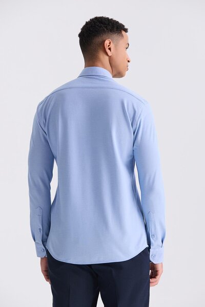 Jakamen Μπλε πουκάμισο με κουμπιά με γιακά Comfort Fit