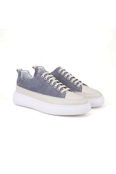 Desa Wright Gray Men's Leather Sneakers