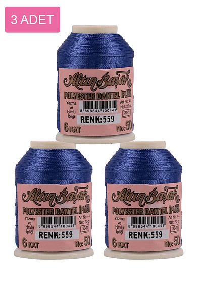 Easy Tedarik 3 Pieces of Gold Needle and Lace Thread 20 Gr - Royaleks - No: 559