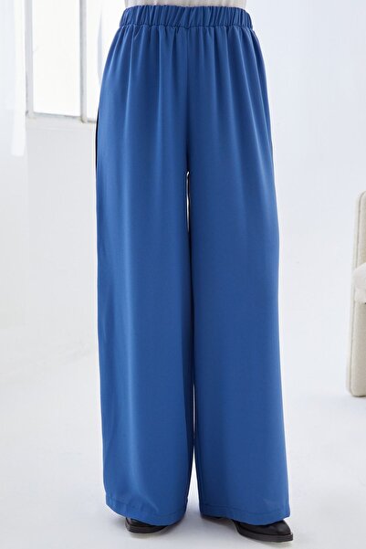 QANU Бейлі Ластіклі Креп Пантолон Індіго Бол Каліп