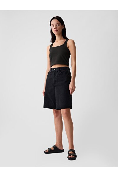 GAP Kadın Siyah Compact Jersey Crop Atlet