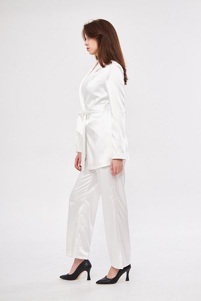 LOVELF Belted Satin Set Ecru