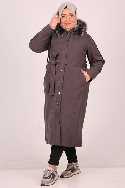 Eslina 33089 Large Size Stamped Coat-anthracite
