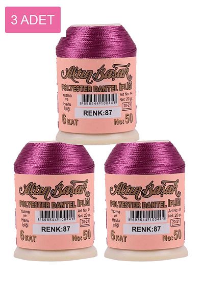 Rasanet 3 Pieces of Gold Spike Needle and Lace Thread 20 Gr - Royaleks - No: 087