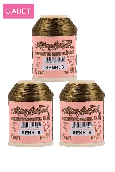 Mu Art 3 Pieces of Gold Spike Needle and Lace Thread 20 Gr - Royaleks - No: 008