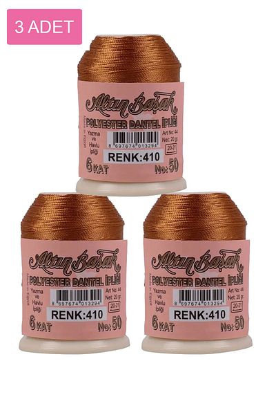 Royaleks 3 Pieces Gold Spike Needle and Lace Thread 20 Gr - - No: 410