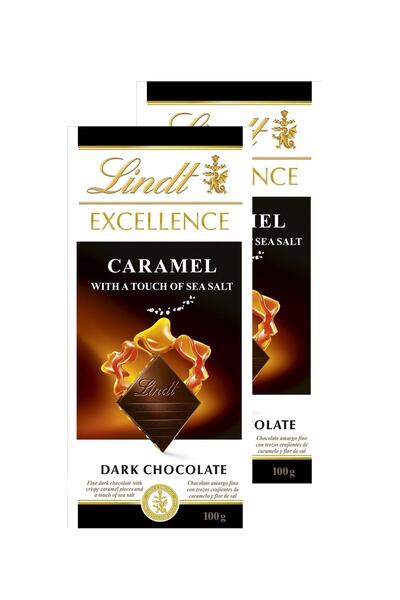 Lindt Excellence Caramel Sea Salt 100 G x 2