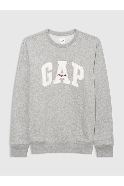 GAP Men's Gray Logo Crew Neck Sweatshirt