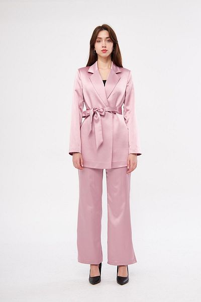 LOVELF Σατέν Σετ με Ζώνη Dusty Rose